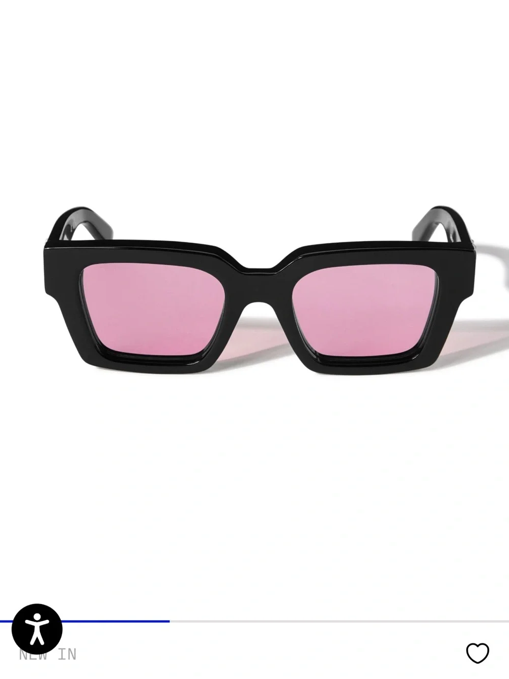 Off-White Black Square Frame Sunglasses with Removable Tinted Lenses